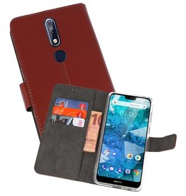 BAOHU Wallet Cases Hoesje Nokia 7.1 Bruin