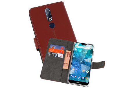BAOHU Booktype Telefoonhoesjes - Bookcase Hoesje - Wallet Case -  Geschikt voor Nokia 7.1 - Bruin