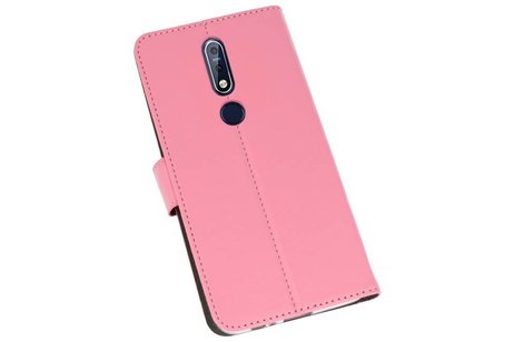 Booktype Telefoonhoesjes - Bookcase Hoesje - Wallet Case -  Geschikt voor Nokia 7.1 - Roze