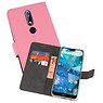 Wallet Cases Hoesje Nokia 7.1 Roze