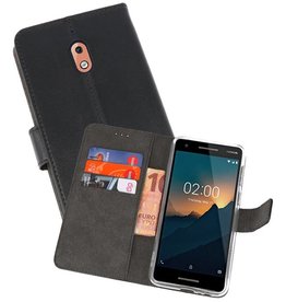 BAOHU Wallet Cases Hoesje Nokia 2.1 Zwart