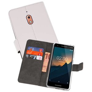 Booktype Telefoonhoesjes - Bookcase Hoesje - Wallet Case -  Geschikt voor Nokia 2.1 - Wit