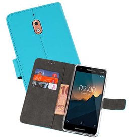 BAOHU Wallet Cases Hoesje Nokia 2.1 Blauw