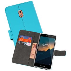 BAOHU Booktype Telefoonhoesjes - Bookcase Hoesje - Wallet Case -  Geschikt voor Nokia 2.1 - Blauw