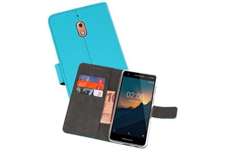 Booktype Telefoonhoesjes - Bookcase Hoesje - Wallet Case -  Geschikt voor Nokia 2.1 - Blauw