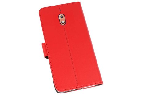 Booktype Telefoonhoesjes - Bookcase Hoesje - Wallet Case -  Geschikt voor Nokia 2.1 - Rood