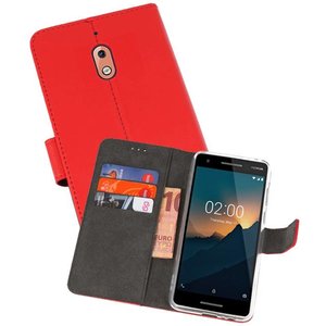 Booktype Telefoonhoesjes - Bookcase Hoesje - Wallet Case -  Geschikt voor Nokia 2.1 - Rood