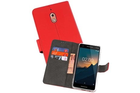 BAOHU Booktype Telefoonhoesjes - Bookcase Hoesje - Wallet Case -  Geschikt voor Nokia 2.1 - Rood