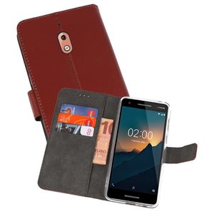 Booktype Telefoonhoesjes - Bookcase Hoesje - Wallet Case -  Geschikt voor Nokia 2.1 - Bruin