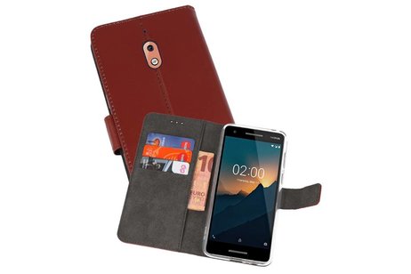 Booktype Telefoonhoesjes - Bookcase Hoesje - Wallet Case -  Geschikt voor Nokia 2.1 - Bruin