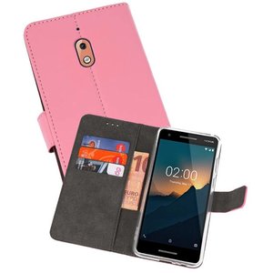 Booktype Telefoonhoesjes - Bookcase Hoesje - Wallet Case -  Geschikt voor Nokia 2.1 - Roze