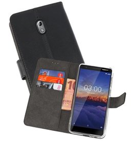 BAOHU Wallet Cases Hoesje Nokia 3.1 Zwart