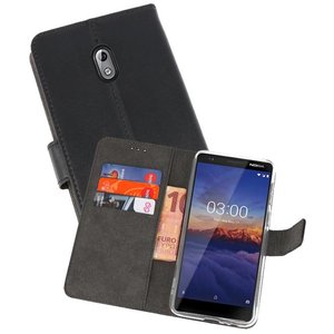 Booktype Telefoonhoesjes - Bookcase Hoesje - Wallet Case -  Geschikt voor Nokia 3.1 - Zwart