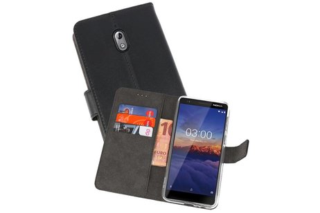 Booktype Telefoonhoesjes - Bookcase Hoesje - Wallet Case -  Geschikt voor Nokia 3.1 - Zwart