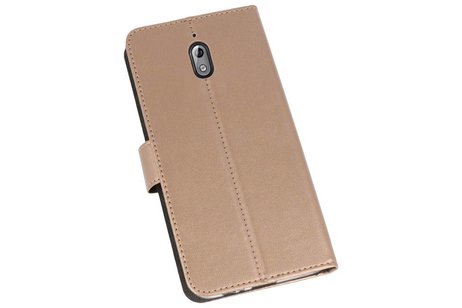 Booktype Telefoonhoesjes - Bookcase Hoesje - Wallet Case -  Geschikt voor Nokia 3.1 - Goud