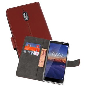 Booktype Telefoonhoesjes - Bookcase Hoesje - Wallet Case -  Geschikt voor Nokia 3.1 - Bruin