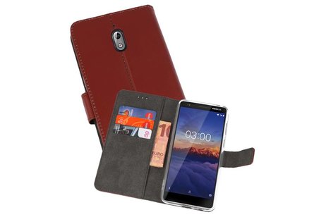 Booktype Telefoonhoesjes - Bookcase Hoesje - Wallet Case -  Geschikt voor Nokia 3.1 - Bruin