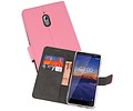 BAOHU Booktype Telefoonhoesjes - Bookcase Hoesje - Wallet Case -  Geschikt voor Nokia 3.1 - Roze