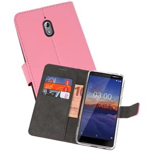 Booktype Telefoonhoesjes - Bookcase Hoesje - Wallet Case -  Geschikt voor Nokia 3.1 - Roze