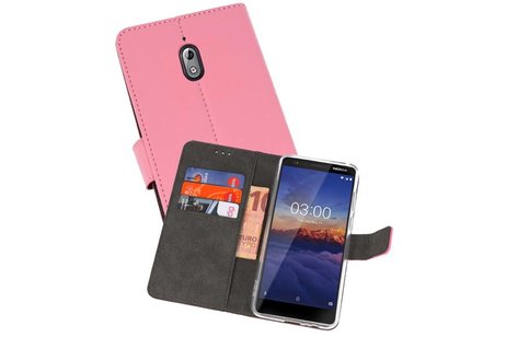 BAOHU Booktype Telefoonhoesjes - Bookcase Hoesje - Wallet Case -  Geschikt voor Nokia 3.1 - Roze