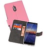 BAOHU Wallet Cases Hoesje Nokia 3.1 Roze