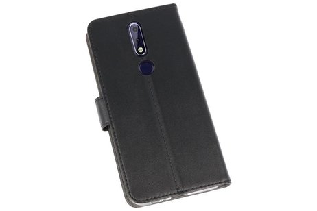 Booktype Telefoonhoesjes - Bookcase Hoesje - Wallet Case -  Geschikt voor Nokia 3.1 Plus - Zwart