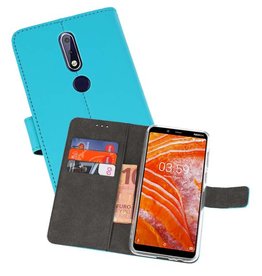 BAOHU Wallet Cases Hoesje Nokia 3.1 Plus Blauw