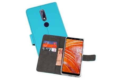 Booktype Telefoonhoesjes - Bookcase Hoesje - Wallet Case -  Geschikt voor Nokia 3.1 Plus - Blauw