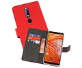 Booktype Telefoonhoesjes - Bookcase Hoesje - Wallet Case -  Geschikt voor Nokia 3.1 Plus - Rood