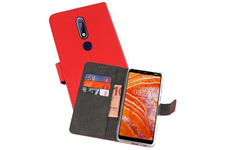 BAOHU Booktype Telefoonhoesjes - Bookcase Hoesje - Wallet Case -  Geschikt voor Nokia 3.1 Plus - Rood