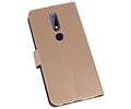 Booktype Telefoonhoesjes - Bookcase Hoesje - Wallet Case -  Geschikt voor Nokia 3.1 Plus - Goud