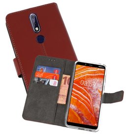 BAOHU Wallet Cases Hoesje Nokia 3.1 Plus Bruin