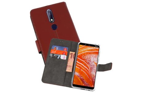 Booktype Telefoonhoesjes - Bookcase Hoesje - Wallet Case -  Geschikt voor Nokia 3.1 Plus - Bruin