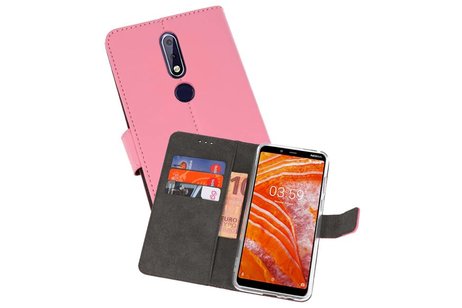 BAOHU Booktype Telefoonhoesjes - Bookcase Hoesje - Wallet Case -  Geschikt voor Nokia 3.1 Plus - Roze