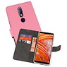 BAOHU Wallet Cases Hoesje Nokia 3.1 Plus Roze