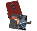 Booktype Telefoonhoesjes - Bookcase Hoesje - Wallet Case -  Geschikt voor Nokia 5.1 - Bruin