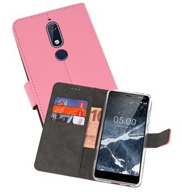 BAOHU Wallet Cases Hoesje Nokia 5.1 Roze