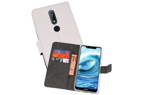 BAOHU Booktype Telefoonhoesjes - Bookcase Hoesje - Wallet Case -  Geschikt voor Nokia X5 5.1 Plus - Wit