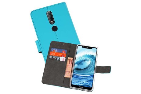 Booktype Telefoonhoesjes - Bookcase Hoesje - Wallet Case -  Geschikt voor Nokia X5 5.1 Plus - Blauw
