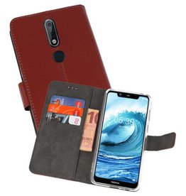 BAOHU Wallet Cases Hoesje Nokia X5 5.1 Plus Bruin