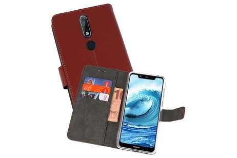 Booktype Telefoonhoesjes - Bookcase Hoesje - Wallet Case -  Geschikt voor Nokia X5 5.1 Plus - Bruin