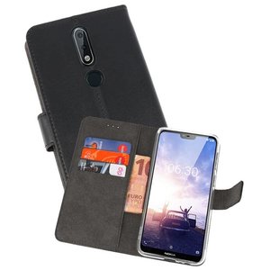 Booktype Telefoonhoesjes - Bookcase Hoesje - Wallet Case -  Geschikt voor Nokia X6 6.1 Plus - Zwart