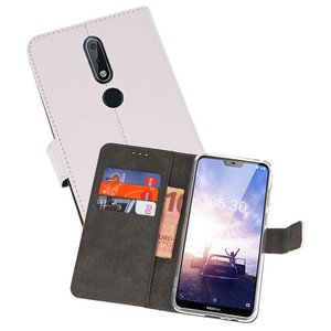 BAOHU Booktype Telefoonhoesjes - Bookcase Hoesje - Wallet Case -  Geschikt voor Nokia X6 6.1 Plus - Wit