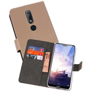 BAOHU Booktype Telefoonhoesjes - Bookcase Hoesje - Wallet Case -  Geschikt voor Nokia X6 6.1 Plus - Goud