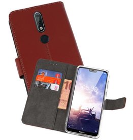 BAOHU Wallet Cases Hoesje Nokia X6 6.1 Plus Bruin