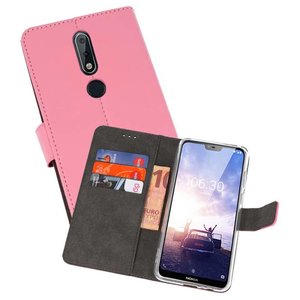 BAOHU Booktype Telefoonhoesjes - Bookcase Hoesje - Wallet Case -  Geschikt voor Nokia X6 6.1 Plus - Roze