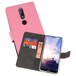 Booktype Telefoonhoesjes - Bookcase Hoesje - Wallet Case -  Geschikt voor Nokia X6 6.1 Plus - Roze