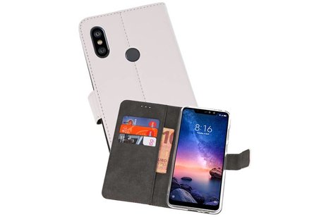 Booktype Telefoonhoesjes - Bookcase Hoesje - Wallet Case -  Geschikt voor XiaoMi Redmi Note 6 Pro - Wit