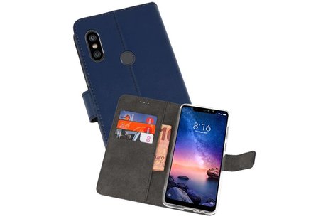 Booktype Telefoonhoesjes - Bookcase Hoesje - Wallet Case -  Geschikt voor XiaoMi Redmi Note 6 Pro - Navy