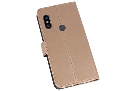 Booktype Telefoonhoesjes - Bookcase Hoesje - Wallet Case -  Geschikt voor XiaoMi Redmi Note 6 Pro - Goud